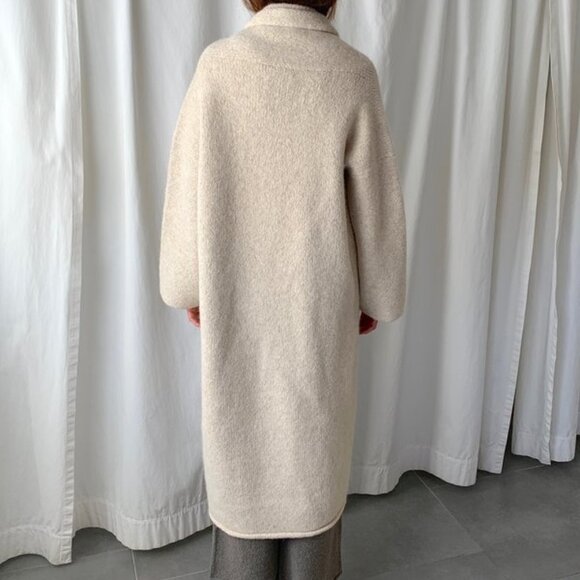 LAUREN MANOOGIAN Off-White Long Shawl Cardigan - Picture 2 of 4